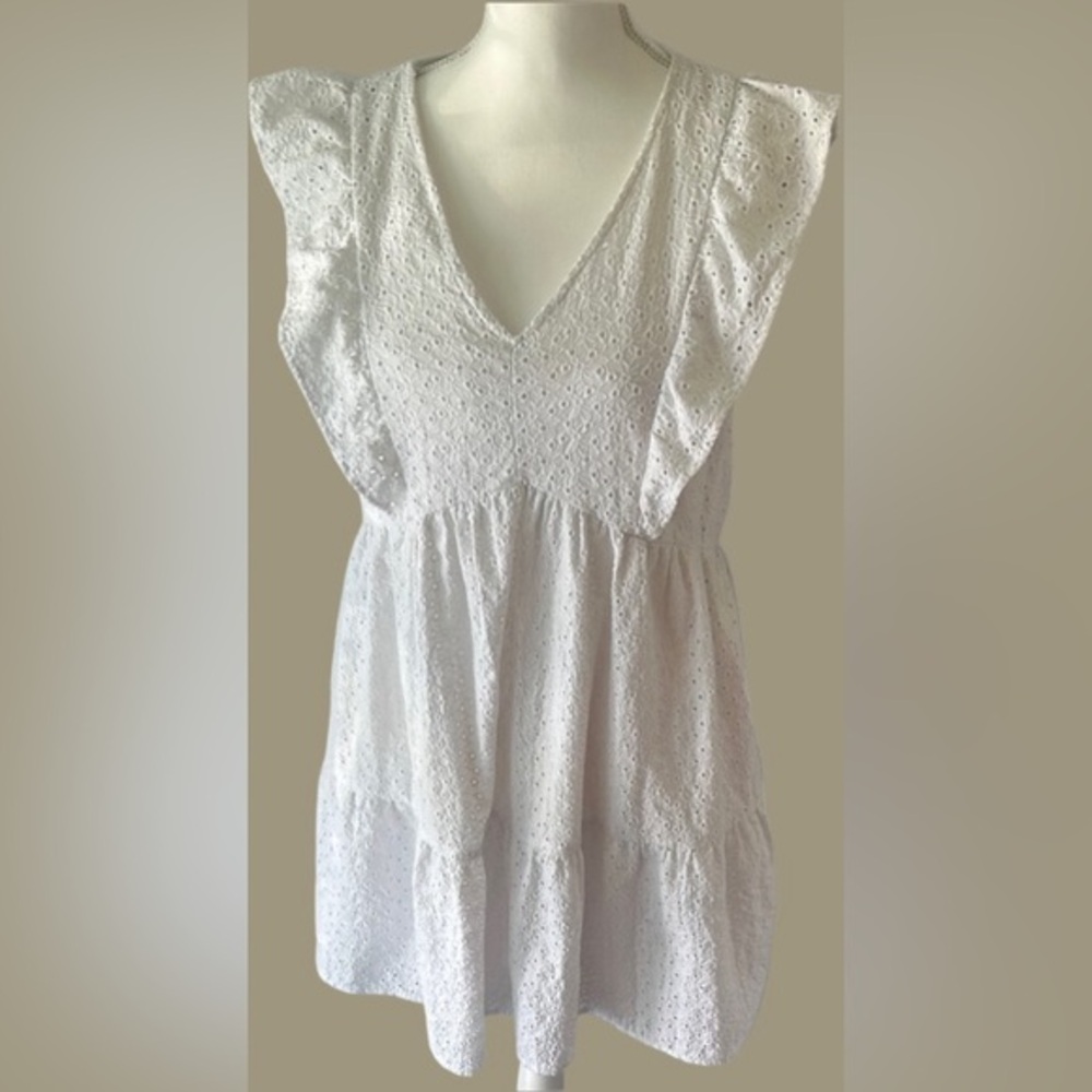 Time and Tru White Eyelet Mini Dress